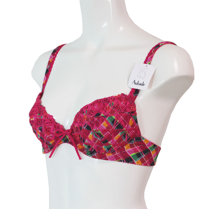 
【Aubade】【オーバドゥ】《Bahia》5018　ダブルパテッドブラ　Madras