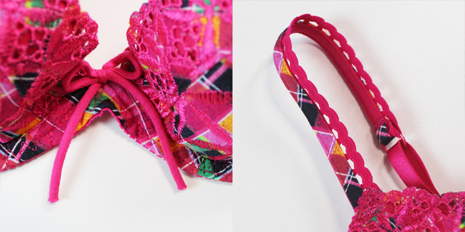 【Aubade】【オーバドゥ】《Bahia》5018　ダブルパテッドブラ　Madras