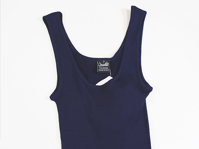 【Oscalito】【オスカリート】3122　コットンリブ タンクトップ BLUE（ネイビー）
