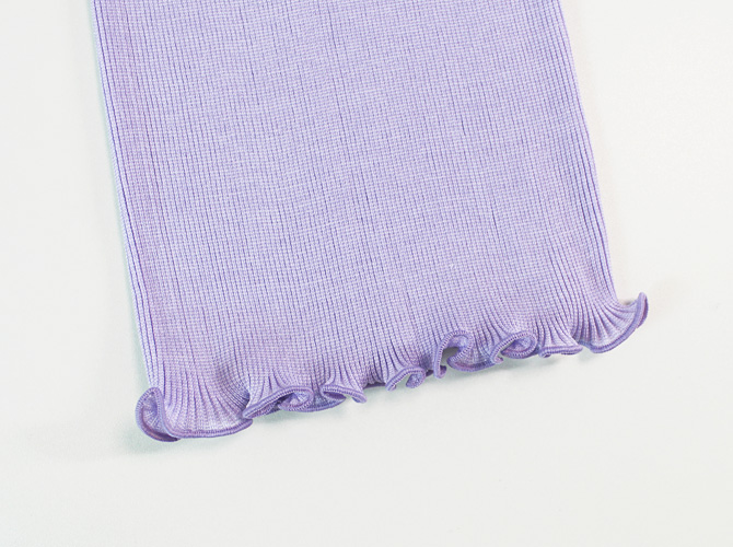 【Oscalito】オスカリート 3160 レース付きコットンリブ　キャミソール　Lilac）