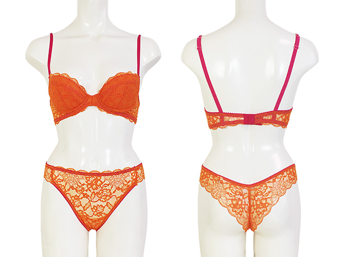 【STUDIO SHINNO】【スチューディオシンノ】 0854　総レースタンガ　Orange/Strawberry