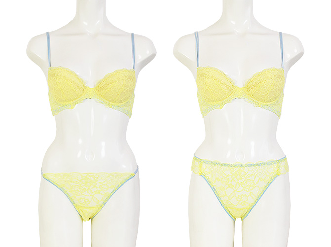 【STUDIO SHINNO】【スチューディオシンノ】　0852 ダブルパットブラ　Yellow/Light Blue