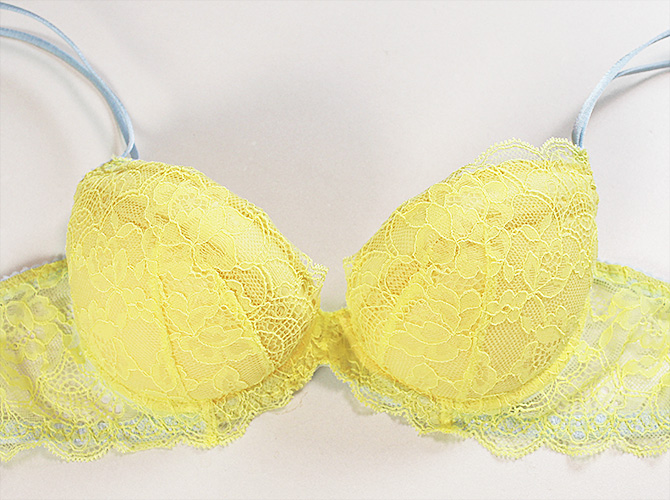 【STUDIO SHINNO】【スチューディオシンノ】　0852 ダブルパットブラ　Yellow/Light Blue