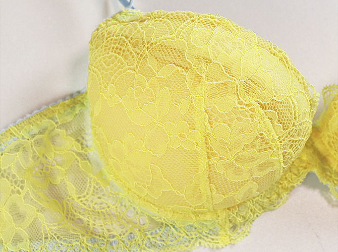 【STUDIO SHINNO】【スチューディオシンノ】　0852 ダブルパットブラ　Yellow/Light Blue