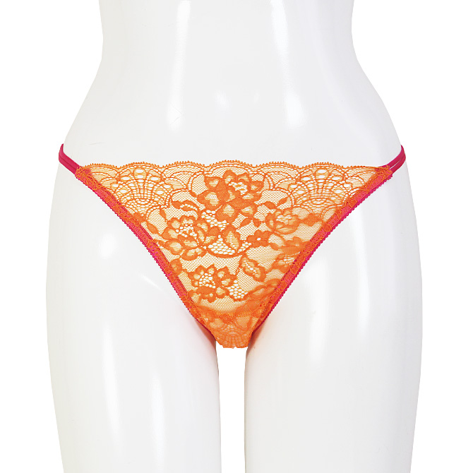 【STUDIO SHINNO】【スチューディオシンノ】 0853　サイドストリング　総レースショーツ　Orange/Strawberry 