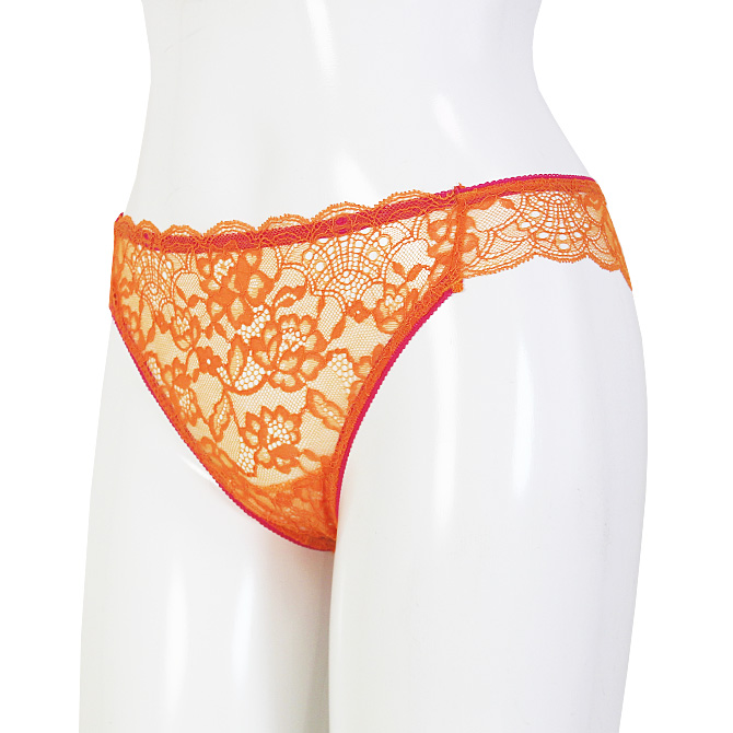【STUDIO SHINNO】【スチューディオシンノ】 0854　総レースタンガ　Orange/Strawberry