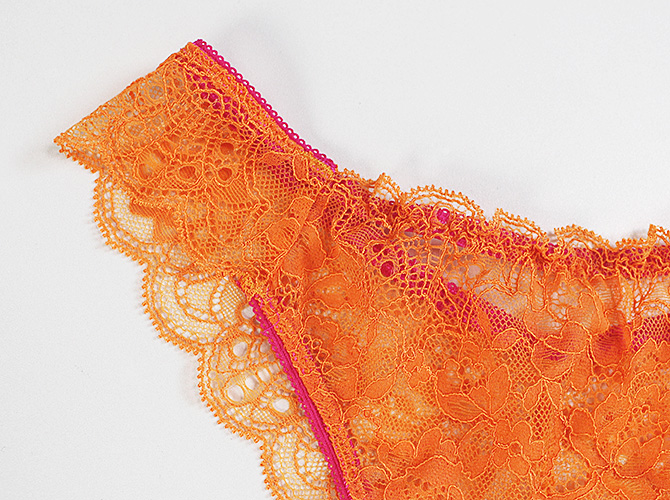 【STUDIO SHINNO】【スチューディオシンノ】 0854　総レースタンガ　Orange/Strawberry
